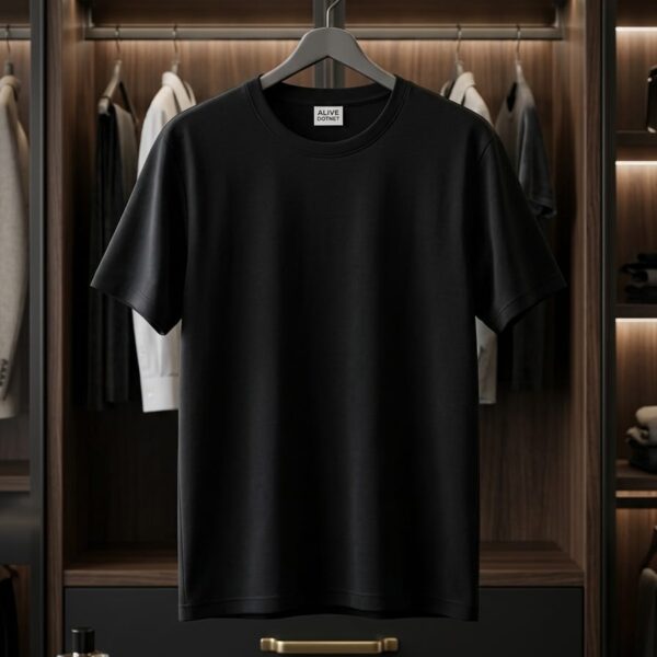 Black t-shirt for men with The Future logo premium cotton