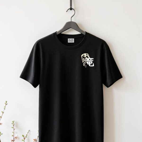 Black unisex cotton t-shirt with printed logo premium quality