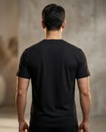 Black t-shirt for men with gentleman logo premium cotton streetwear