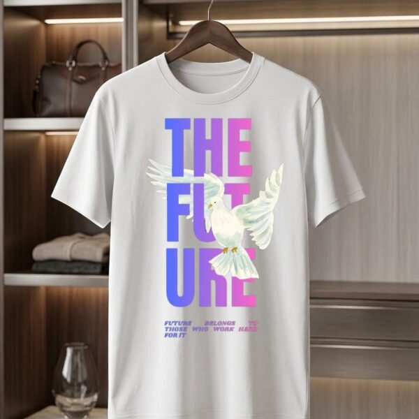 white t sjhirt front the furture